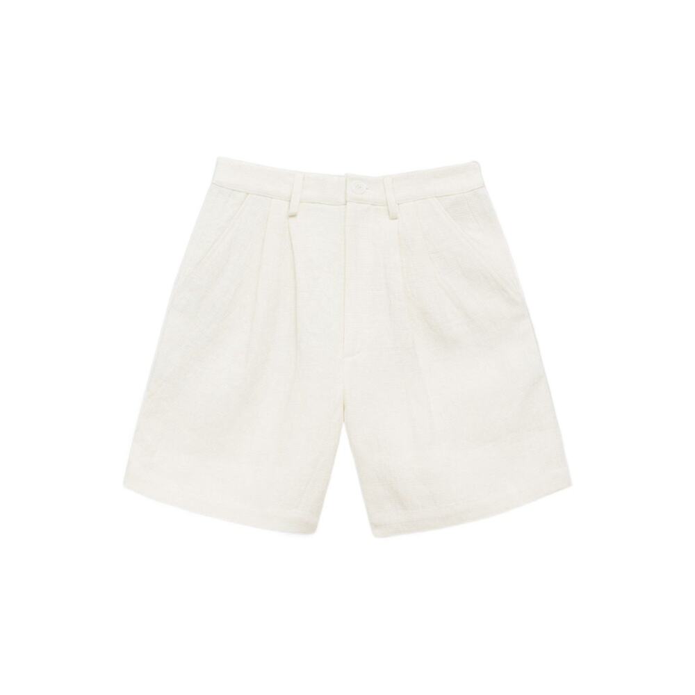 Anine Bing Carrie Pleated Linen Shorts Womens XS Off-White NWT - Picture 7 of 13